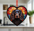 Cocker Spaniel Black Stained Glass Effect Heart Suncatcher